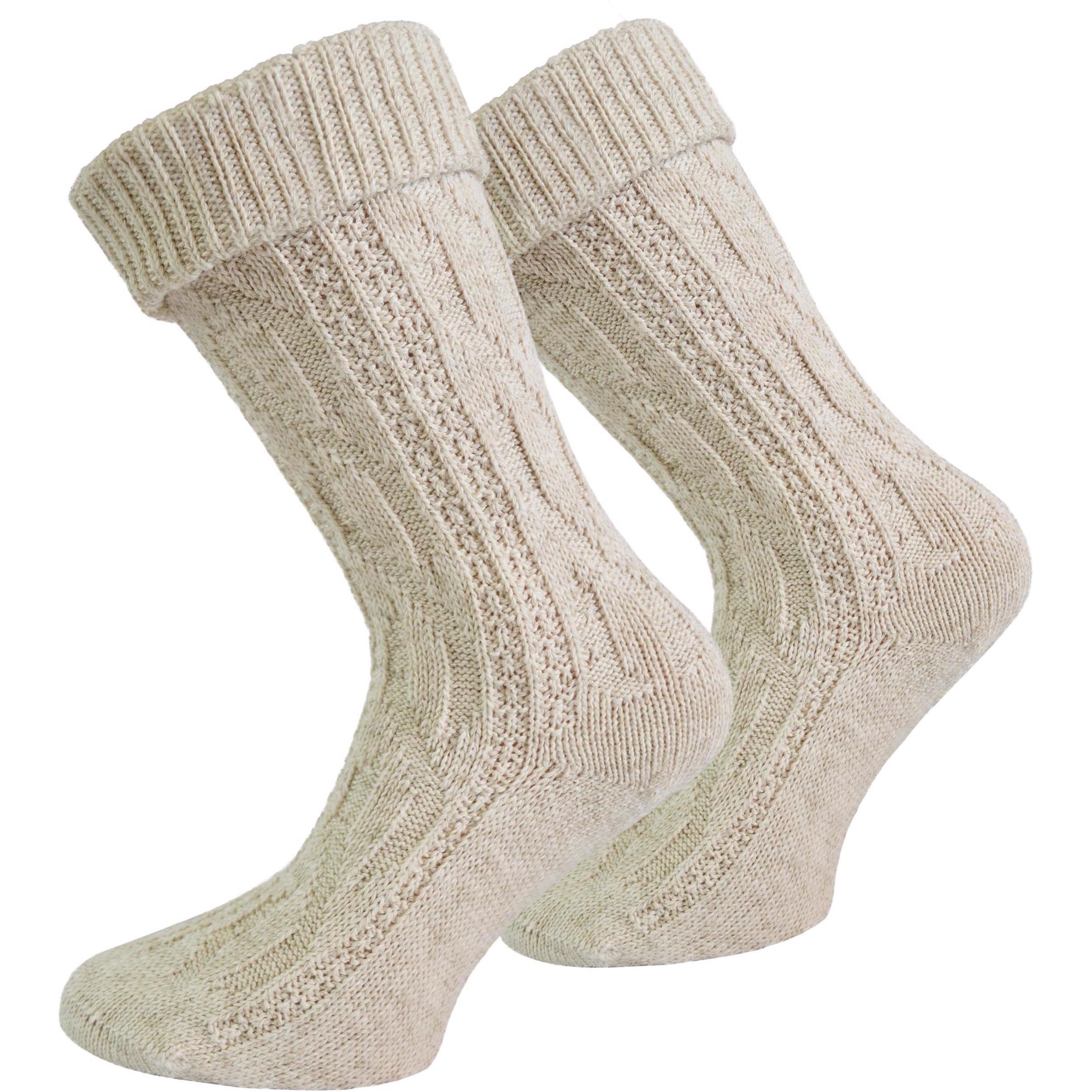 Thumbnail - Normani, Herren, Socken, Trachtensocken mit Leinen, Beige, (Einzelpack, 39 - 42)