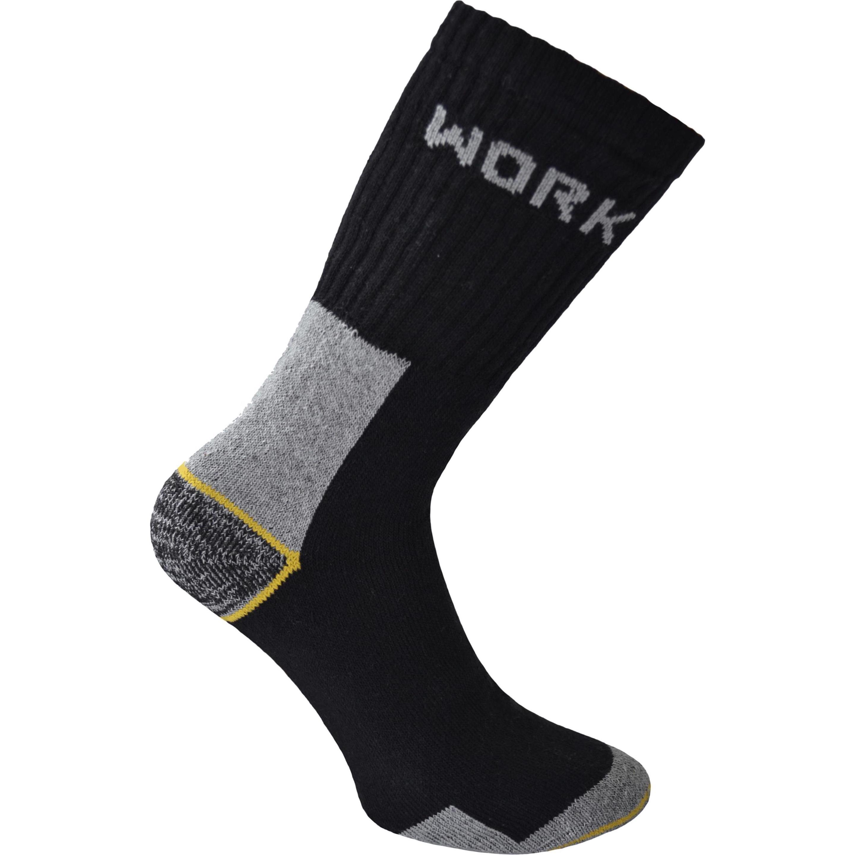Normani, Herren, Socken, 6 Paar Arbeitssocken Standard Work Standard, Gelb, Grau, Schwarz, (6er Pack, 43 - 46)