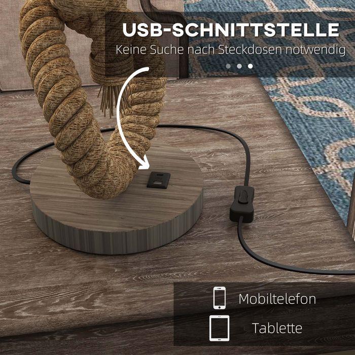 Produktbild Swisshandel24 Tischlampe LED Tischleuchte USB Aufladbar, Nachttischlampe, Lampensockel E27, cremeweiss (350 lm, E27)