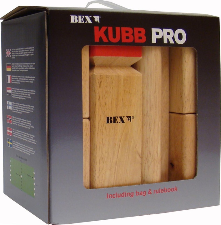 Actual product image Bex Kubb Pro Rubberwood with Red King