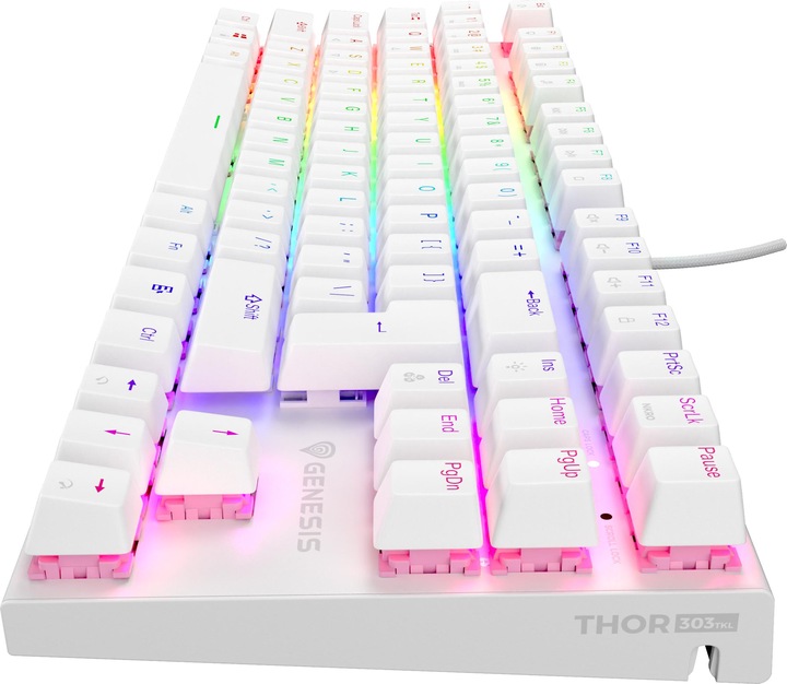 Image du produit Genesis Thor 303 TKL RGB biała Outemu Peach Silent (ING. Int., Filaire)