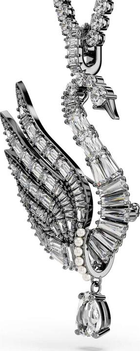 Produktbild Swarovski Swan Vienna Halskette und Brosche Schwan Weiss Rutheniert (Swarovski Metall, 42 - 47 cm)