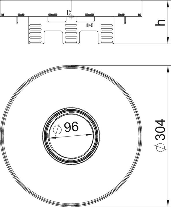 Produktbild OBO Bettermann OBO RKFRN2UZD3R9VS25 Runde Kassette f. Tubus D 305mm