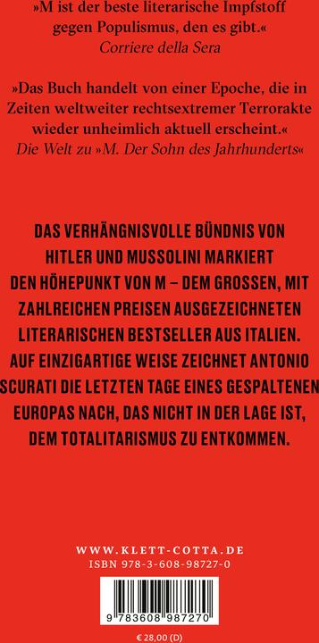 Actual product image M. Die letzten Tage von Europa (German, Antonio Scurati, 2023)