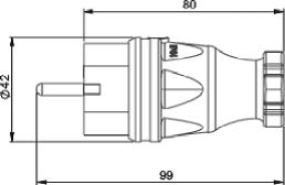 Actual product image PCE Plug Earthing Contact Plug Rubber 2xEarthed IP44 0521-sr