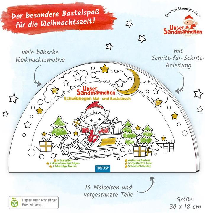 Produktbild Unser Sandmännchen Schwibbogen Mal- und Bastelbuch