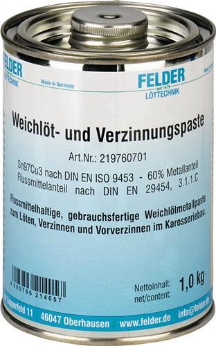 Valori nutrizionali e ingredienti Felder weisshlöt- u.Verzinnungspaste 230-250GradC 1kg S-Sn97Cu3