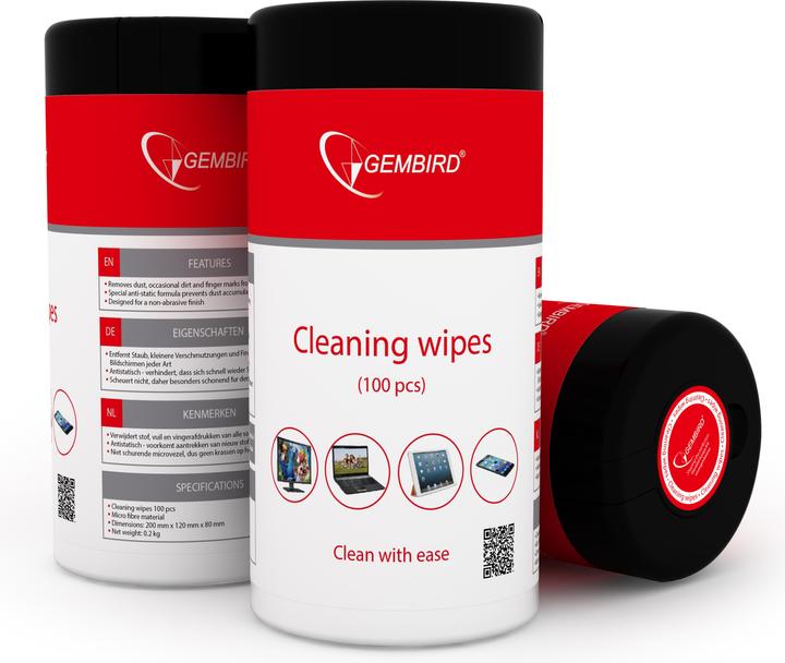 Image du produit Gembird Lingettes de nettoyage (Wipes) (100 x)