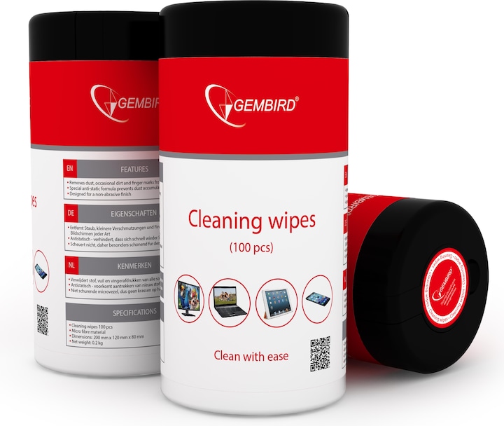 Gembird Lingettes de nettoyage (Wipes) (100 x)