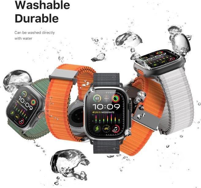 Actual product image Dux Ducis Apple Watch 44/45/46/49mm - nylon fabric replacement strap (44 mm, 45 mm, 42 mm, 49 mm, Nylon, Apple Watch SE, Apple Watch Series 6, Apple Watch Series 5, Apple Watch Series 8, Apple Watch Series 3, Apple Watch Series 4, Apple Watch Series 9, Apple Watch Ultra 2, Apple Watch SE (2022/2023), Apple Watch Series 10, Apple Watch Series 7, Apple Watch Ultra)