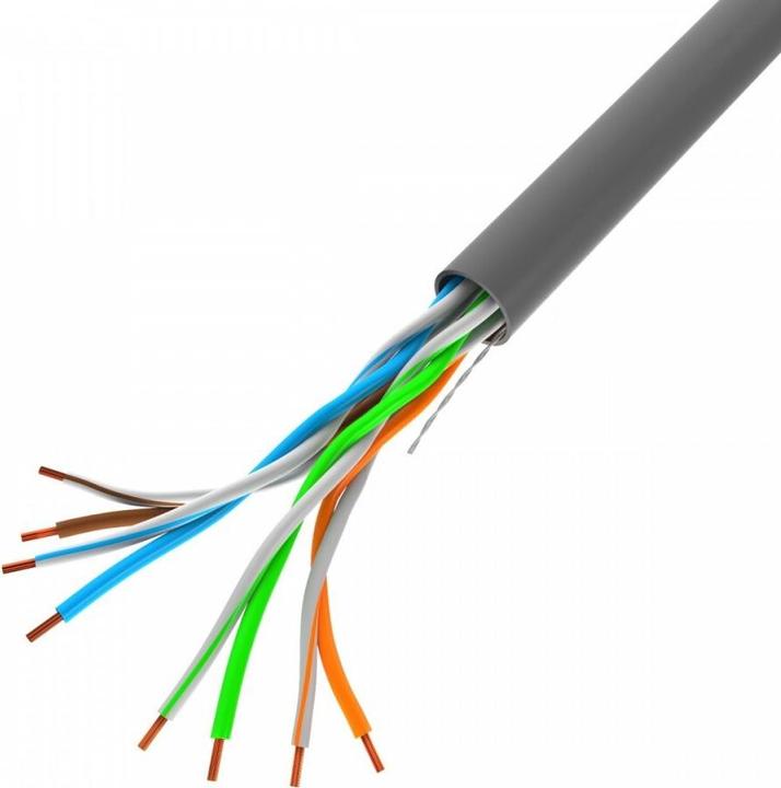 Produktbild Lanberg LAN-Kabel UTP Kategorie 5e 100m starr Kupfer grau CPR geprüft (CAT5e, 100 m)