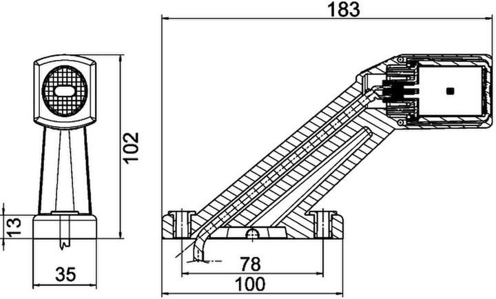 Produktbild Hella 10 Umrissleuchten links seitlicher Anbau LED für KAMAG