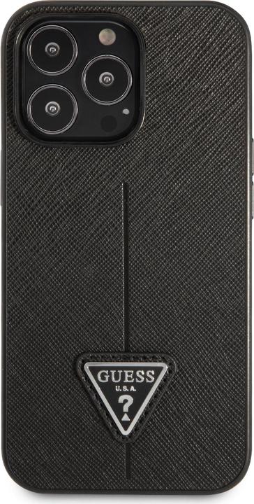 Image du produit Guess case for iPhone 13 Pro / 13 6.1" GUHCP13LPSATLK black hard case Saffiano Triangle Logo (Apple iPhone 13, Apple iPhone 13 Pro)
