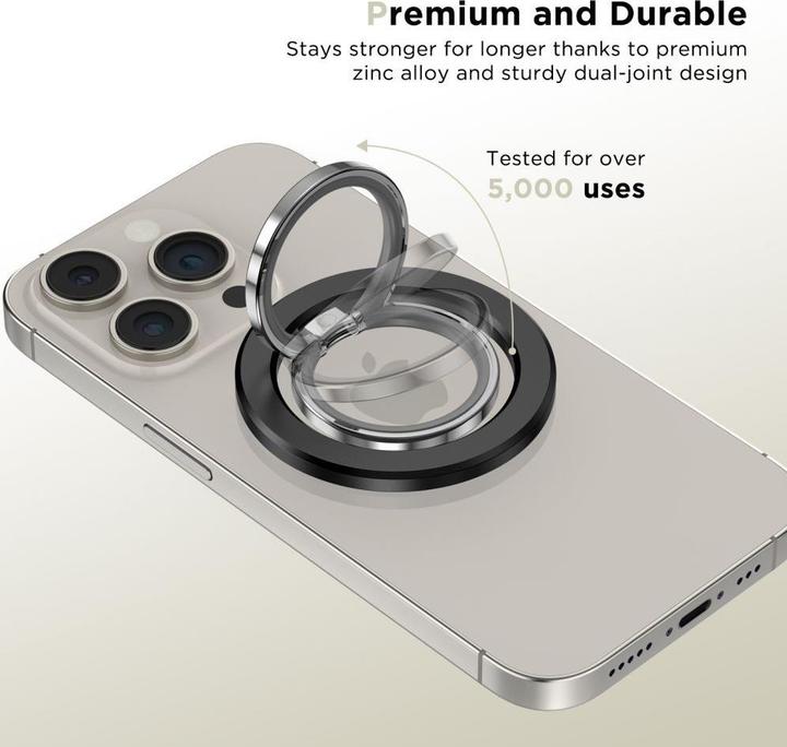 Actual product image Tech-Protect MMR300 magnetic holder / ring with MagSafe - black