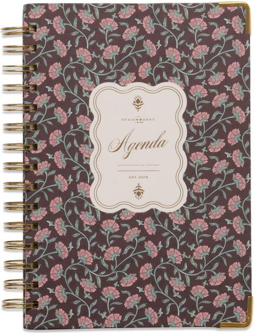 Actual product image Designworks Undated 13 Mo Perpetual Planner - Burgundy Vintage Floral (15 x 21, 1 day / 1 page)