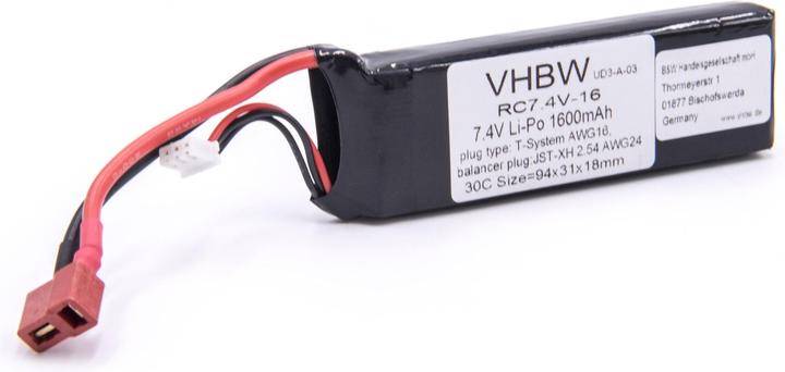 AccuCell Li-Polymer-Akku - 1600mAh (7.4V) - für Modellbau (7.40 V, 1600 mAh)
