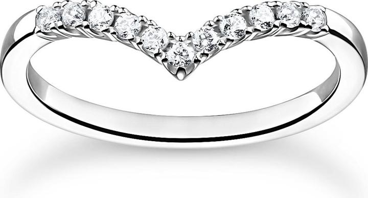 Produktbild Thomas Sabo Ring V Form mit Weissen Steinen Silber (48, 925 Silber)