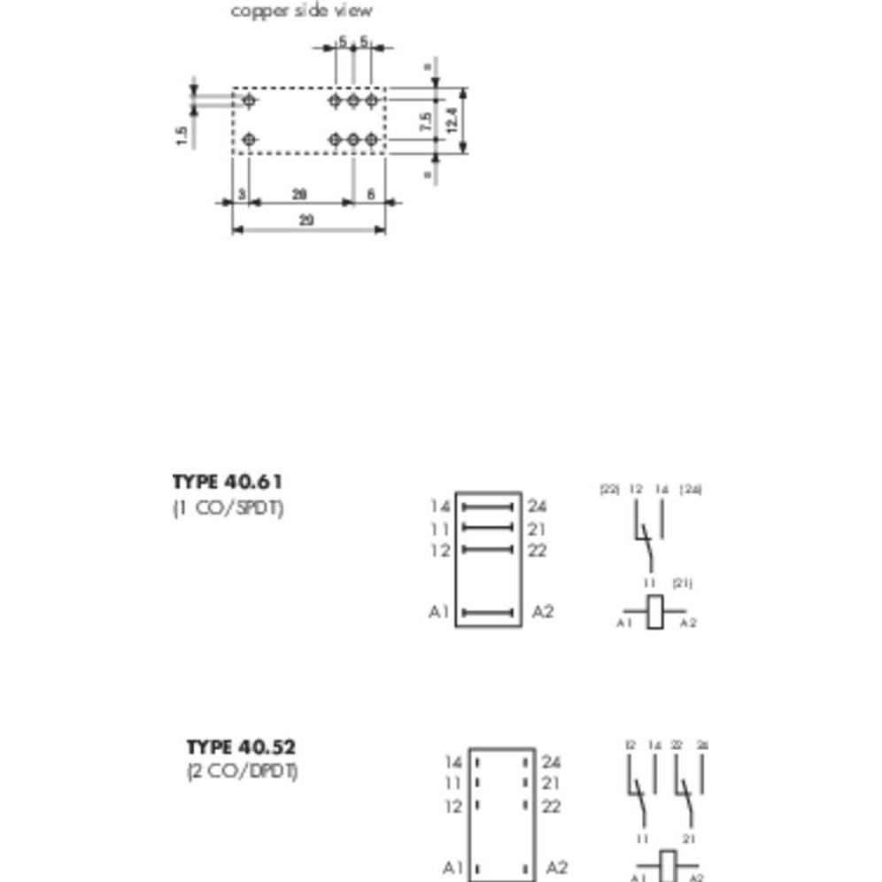 Thumbnail - Finder Printrelais 60 V/DC 8 A 2 Wechsler 40.52.9.060.0000 1 St., Relais