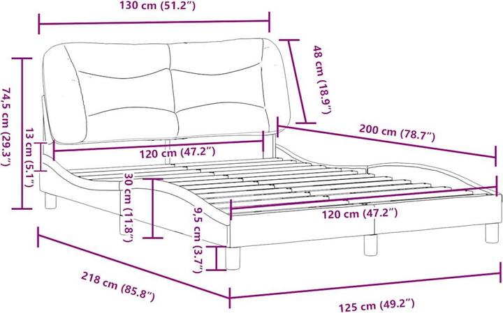 Image du produit vidaXL Bettgestell (120 x 200 cm)