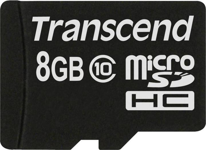 Actual product image Transcend Flash memory card 8GB Micro SDHC, C10 (8 GB, microSDHC, U1)