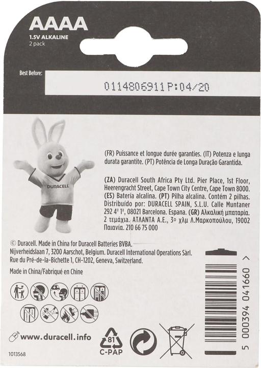 Image du produit Duracell Ultra Mini (2 pcs, AAAA, 600 mAh)