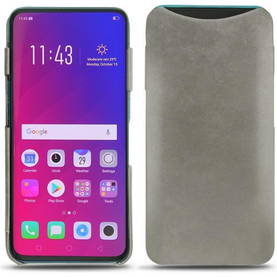 Noreve Lederschutzhülle (Oppo Find X), Smartphone Hülle, Grau