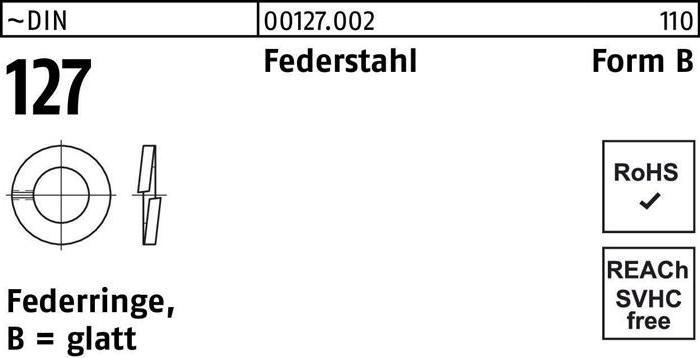 Produktbild Federring DIN 127 B 22 Federstahl