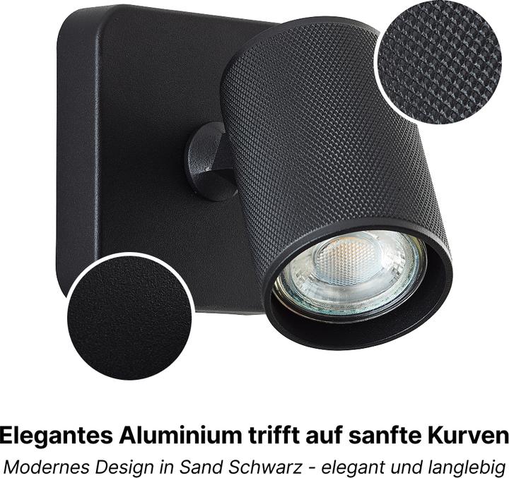 Actual product image Brilliant Spot mural LED Marty sable noir (345 lm, GU10)