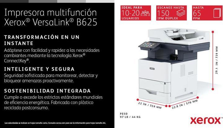 Actual product image Xerox VersaLink B625DN 61 pages/min. (Laser, Black and white)