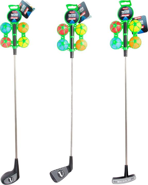 Image du produit Toi-Toys Adrenix Clubs de golf en métal avec 4 balles de couleur, 5 pcs.