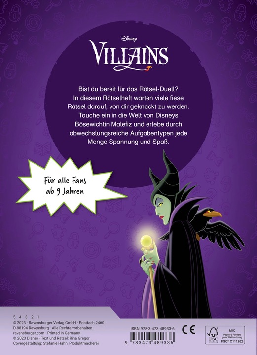 Immagine prodotto Ravensburger Disney Villains: Fiese Rätsel mit Malefiz (Tedesco, 2023)