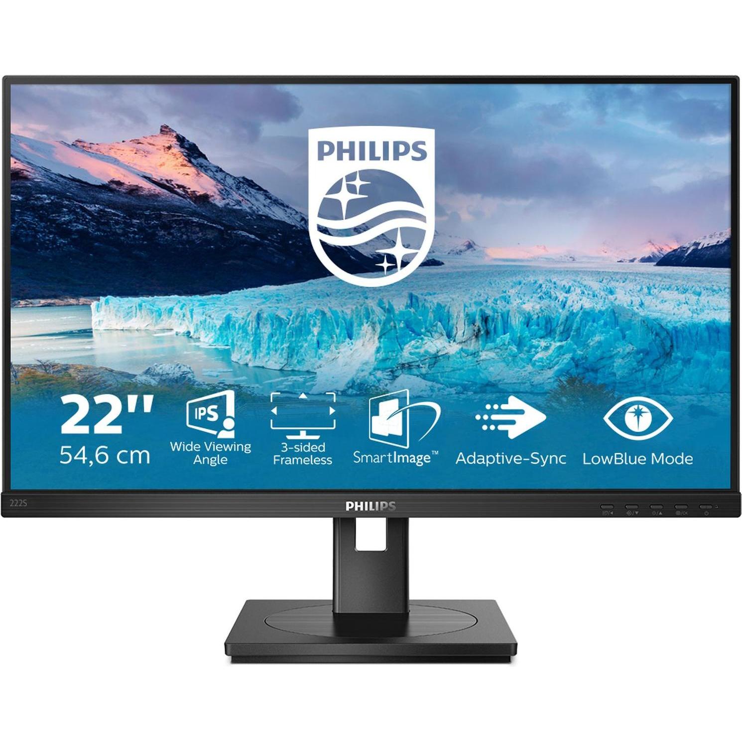 Philips 222S1AE/00 (1920 x 1080 Pixel, 21.50"), Monitor, Schwarz