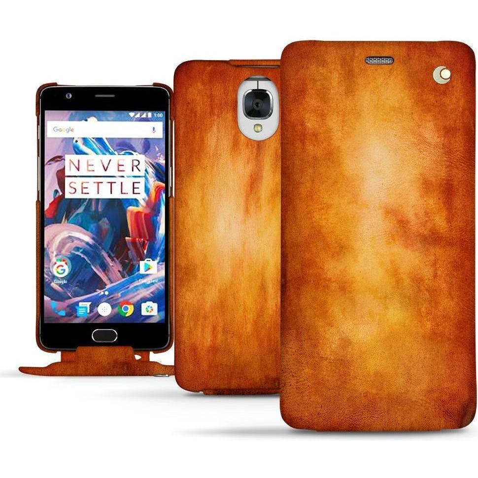 Thumbnail - Noreve Lederschutzhülle vertikal (OnePlus 3), Smartphone Hülle, Orange
