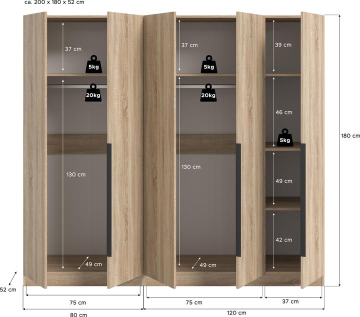 Produktbild Xonox Home Kopenhagen (200 x 52 x 181 cm)
