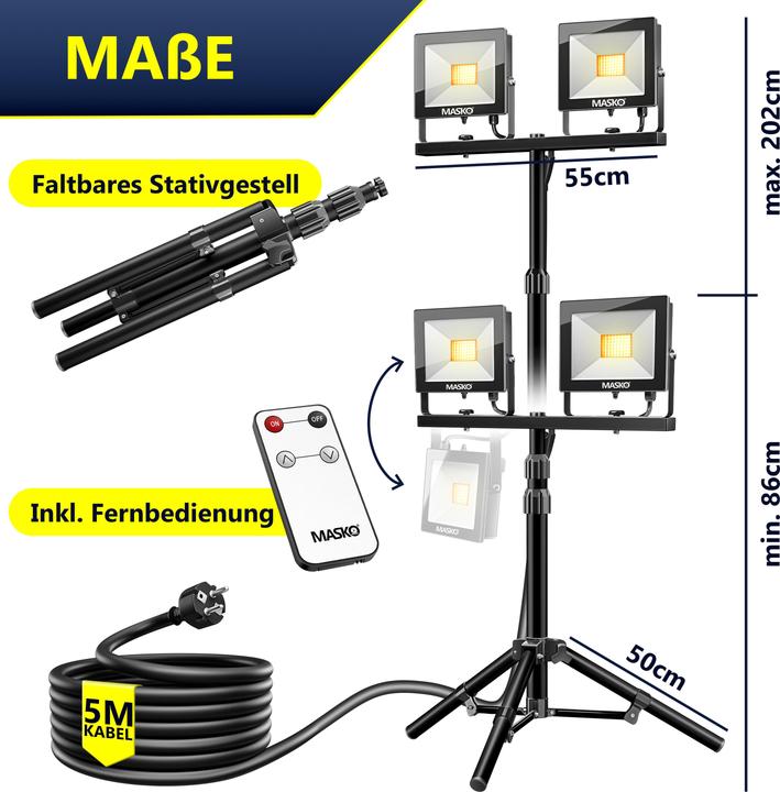 Actual product image Masko LED construction spotlight (8000 lm)