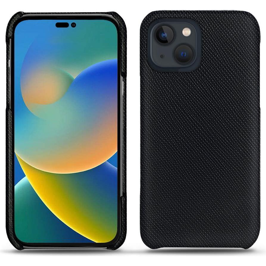 Noreve Lederschutzhülle (Apple iPhone 14), Smartphone Hülle, Schwarz
