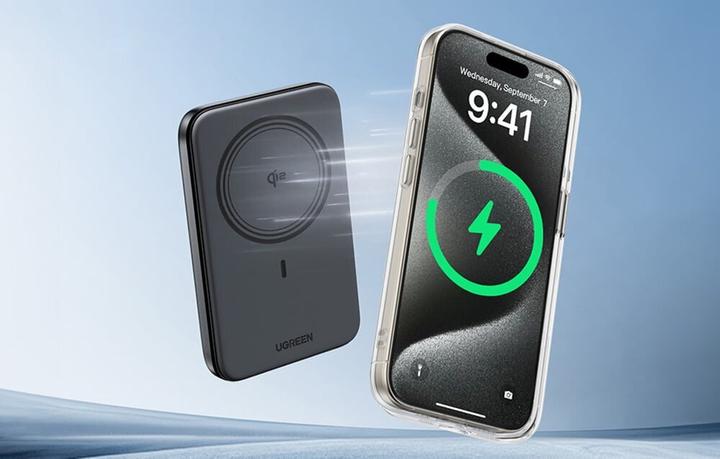 Produktbild Ugreen - Power Bank PB763 (55135B) - Magnetic Wireless Charging 15W, 10000mAh, PD20W - Space Gray (10000 mAh, 15 W)