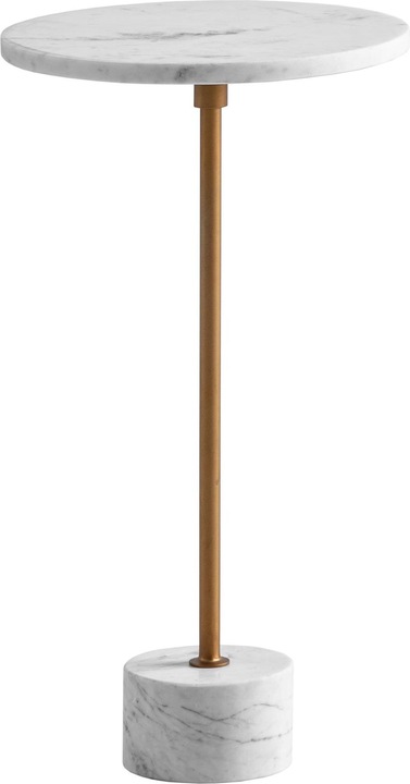 Actual product image FineBuy Beistelltisch Anstelltisch Echter Marmor Ø 30 cm Wohnzimmertisch Rund (30 x 30 x 56 cm)