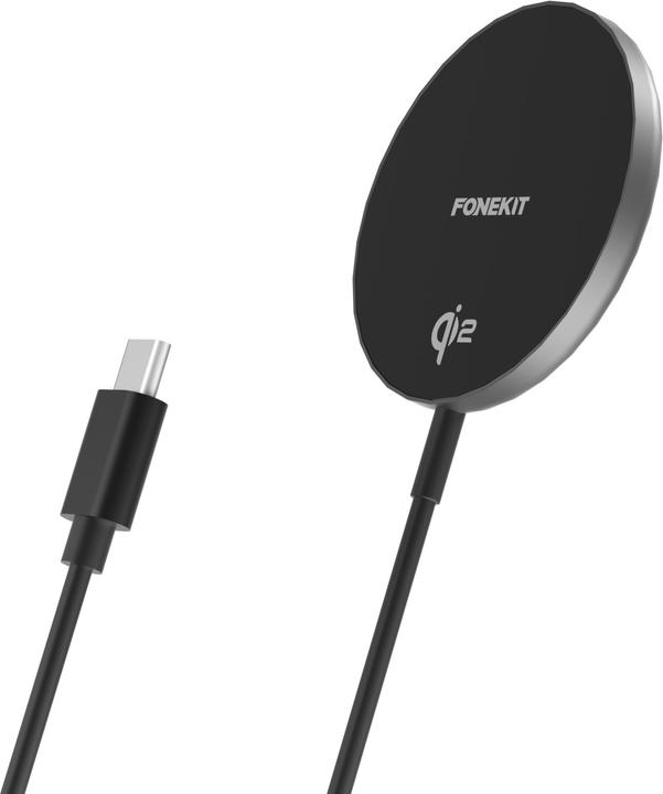 Produktbild FoneKit WP-15Q2 Wireless Qi2 charging pad with magnet, black (15 W)