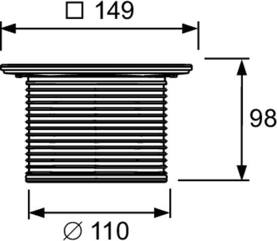 Produktbild TECE TECEdrainpoint S Rostrahmen, Edelstahl, 142x142mm, inkl. Designrost, verschraubbar (142 mm)