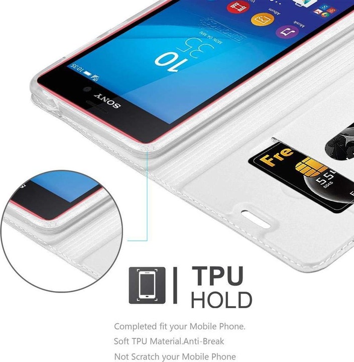 Produktbild Cadorabo Book Classy Style Cover (Sony Xperia M4 Aqua)