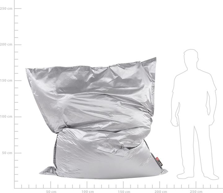 Produktbild Beliani Sitzsack mit Innensack für In- und Outdoor 180 x 230 cm silber FUZZY