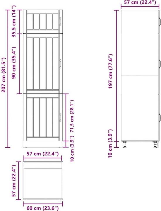 Actual product image vidaXL Kitchen cabinet Lucca Sonoma oak wood-based material tall kitchen cabinet (60 x 57 x 207 cm)