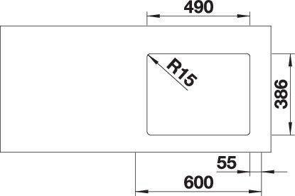 Actual product image Blanco Etagon 500-U (Undermount sink, 46 cm, 53 cm)
