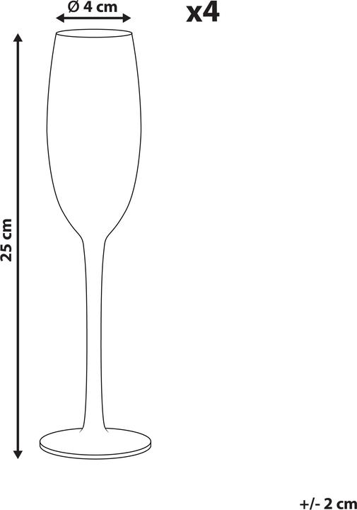 Produktbild Beliani Diopside (20 cl, 4 Gläser, Sektgläser)