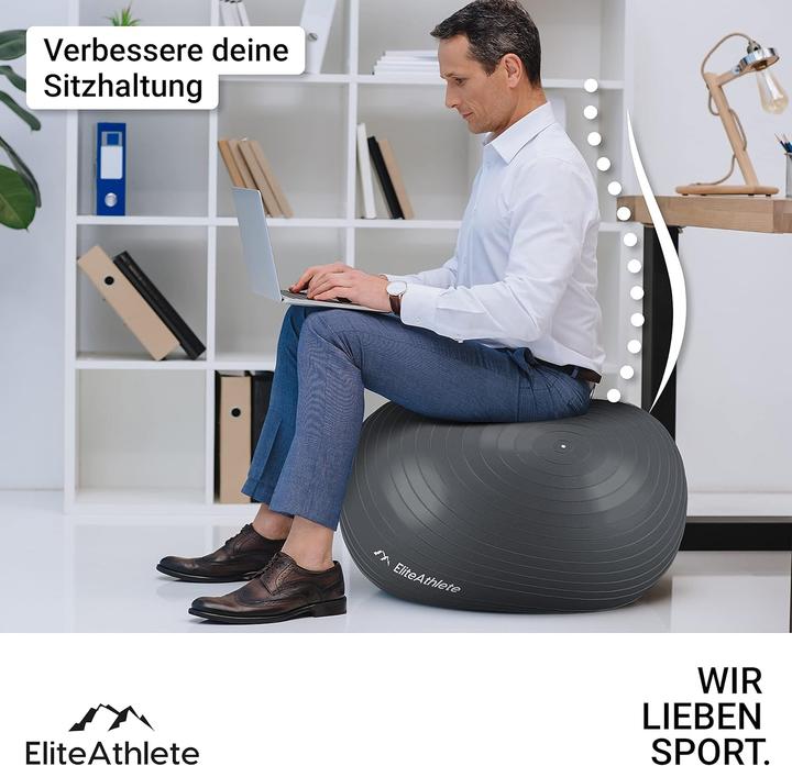 Immagine prodotto EliteAthlete Gymnastikball mit Luftpumpe (75 cm)