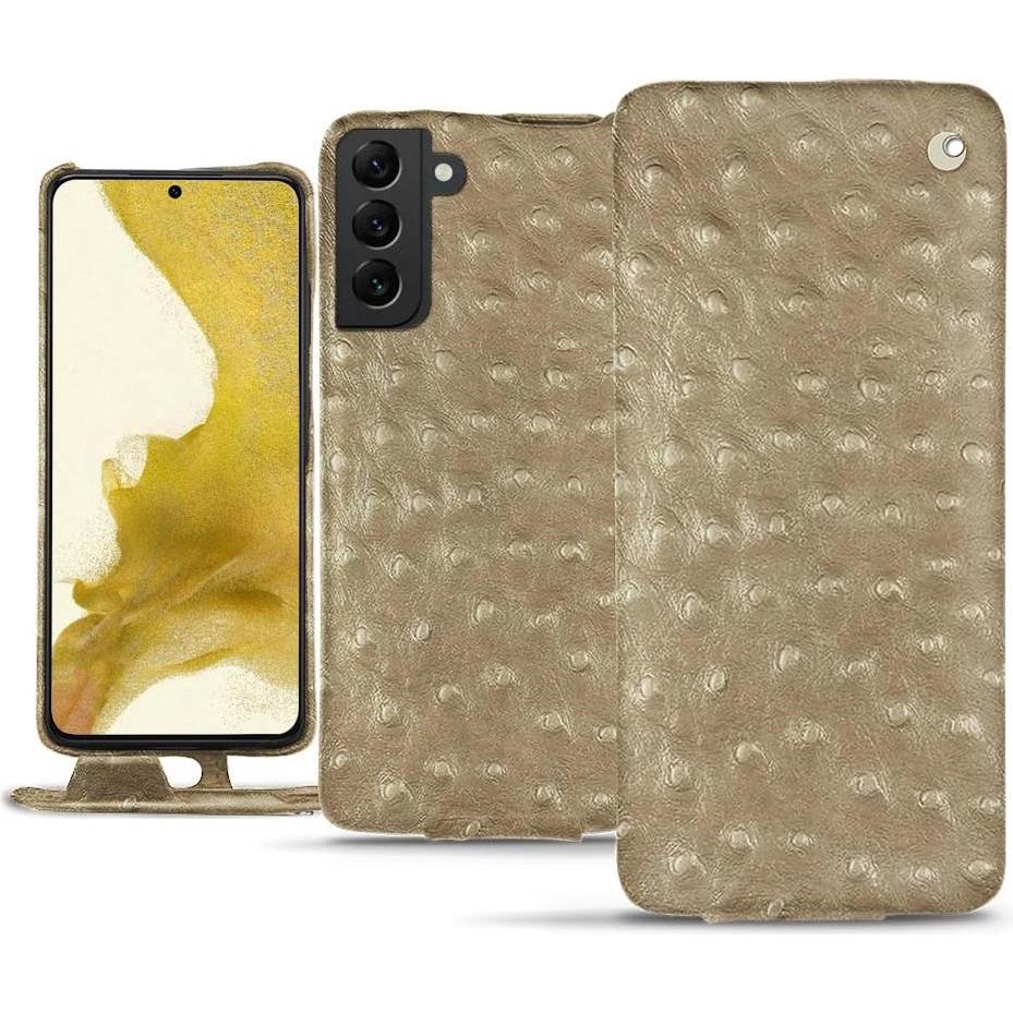 Noreve Lederschutzhülle vertikal (Samsung Galaxy S22), Smartphone Hülle, Beige