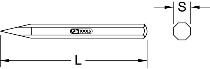 Actual product image KS Tools Pointed chisel 8-edge, Ø 20 mm, length 1000 mm
