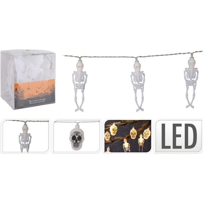 BigBuy LED Lichterkette - Skelett oder Schädel - 1 Stück