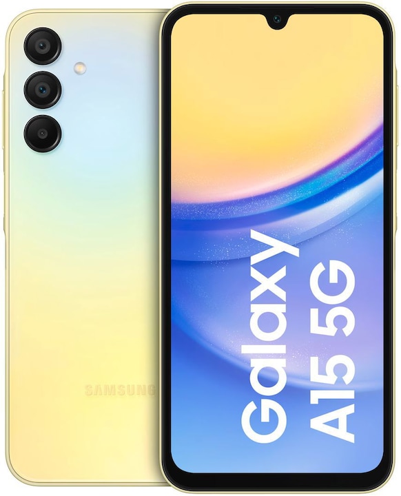 Samsung Galaxy A15 (128 GB, Giallo, 6.50", Doppia SIM Ibrida, 50 Mpx, 4G)